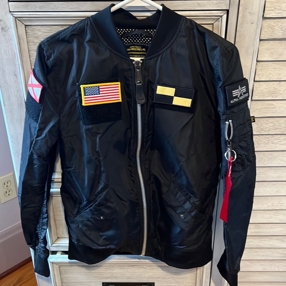 Alpha industries bomber jacket with patches